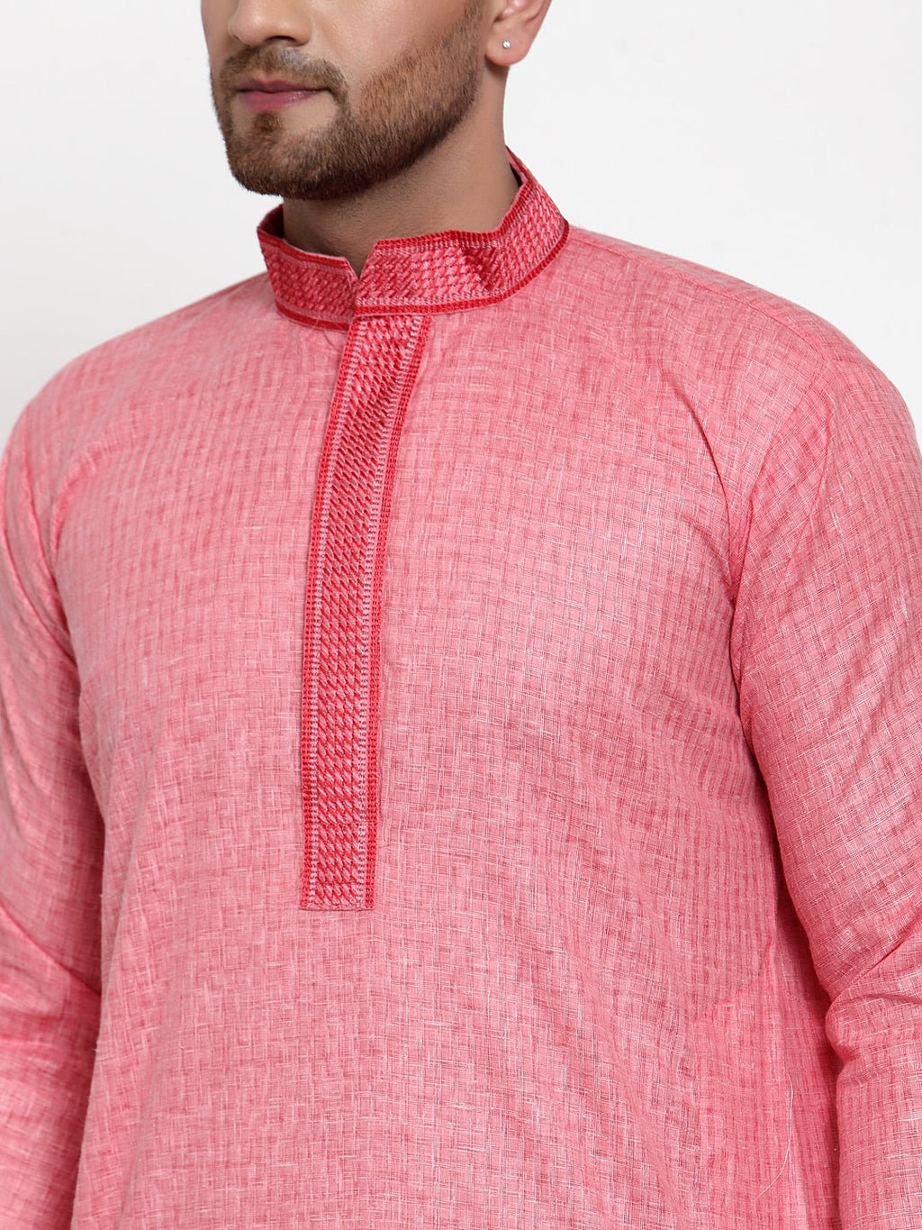 Jompers Men's Pink Woven Kurta Payjama Sets | Grocsy