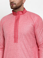 Jompers Men's Pink Woven Kurta Payjama Sets | Grocsy
