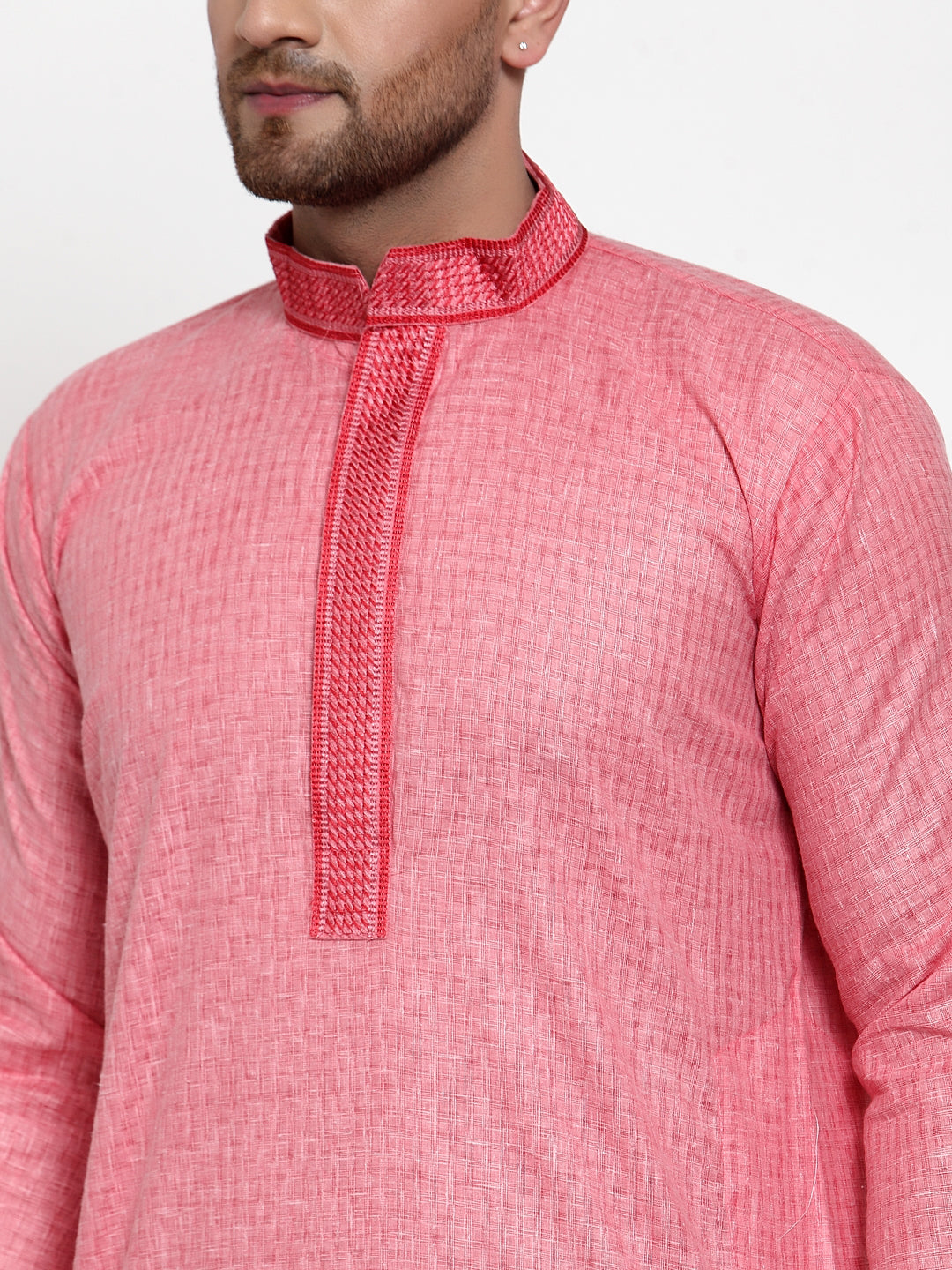 Jompers Men's Pink Woven Kurta Payjama Sets | Grocsy
