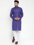 Jompers Men's Beautiful Purple Woven Kurta Only | Grocsy
