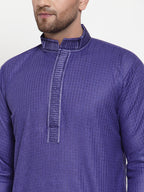 Jompers Men's Beautiful Purple Woven Kurta Only | Grocsy