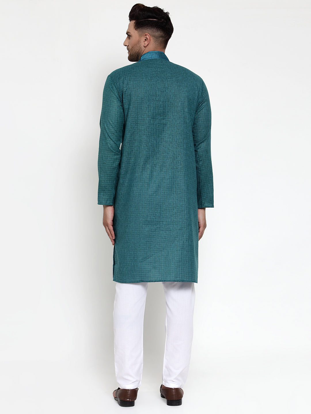 Jompers Men's Teal Woven Kurta Payjama Sets | Grocsy
