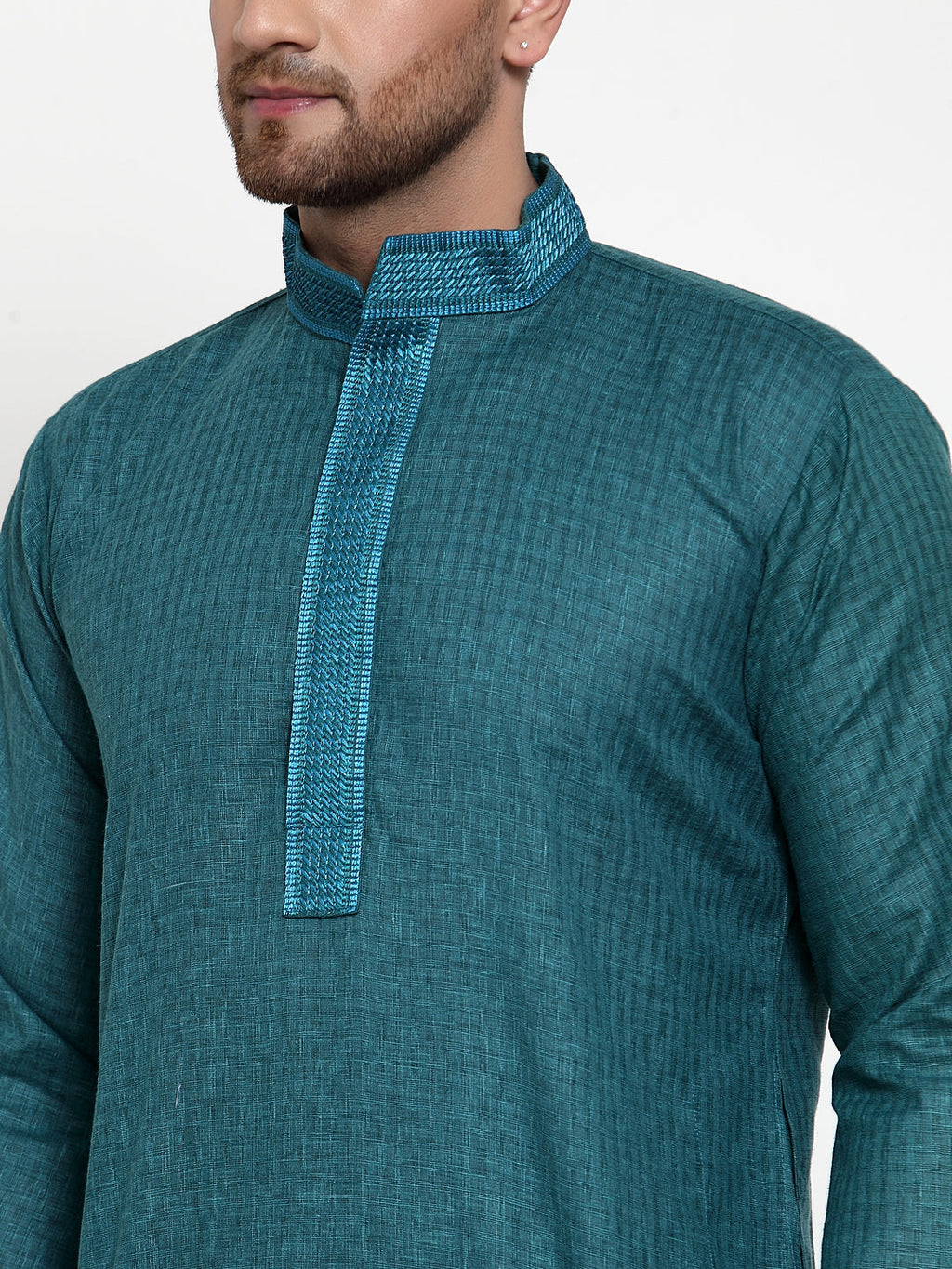 Jompers Men's Teal Woven Kurta Payjama Sets | Grocsy