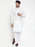 Jompers Men's White Woven Kurta Payjama Sets | Grocsy