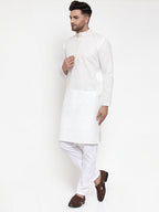 Jompers Men's White Woven Kurta Only | Grocsy