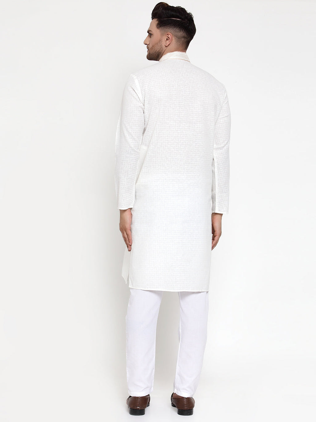Jompers Men's White Woven Kurta Payjama Sets | Grocsy
