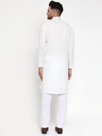 Jompers Men's White Woven Kurta Only | Grocsy