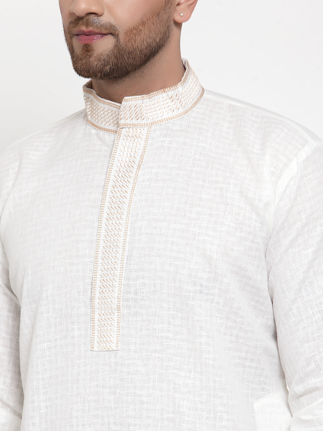 Jompers Men's White Woven Kurta Payjama Sets | Grocsy