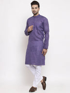Jompers Men's Purple Woven Kurta Only | Grocsy