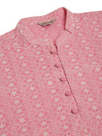 Jompers Men's Pink & White Embroidered Straight Kurta Pyjama Set | Grocsy