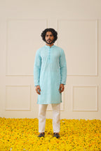 Jompers Men's Sky Embroidered Kurta Only | Grocsy