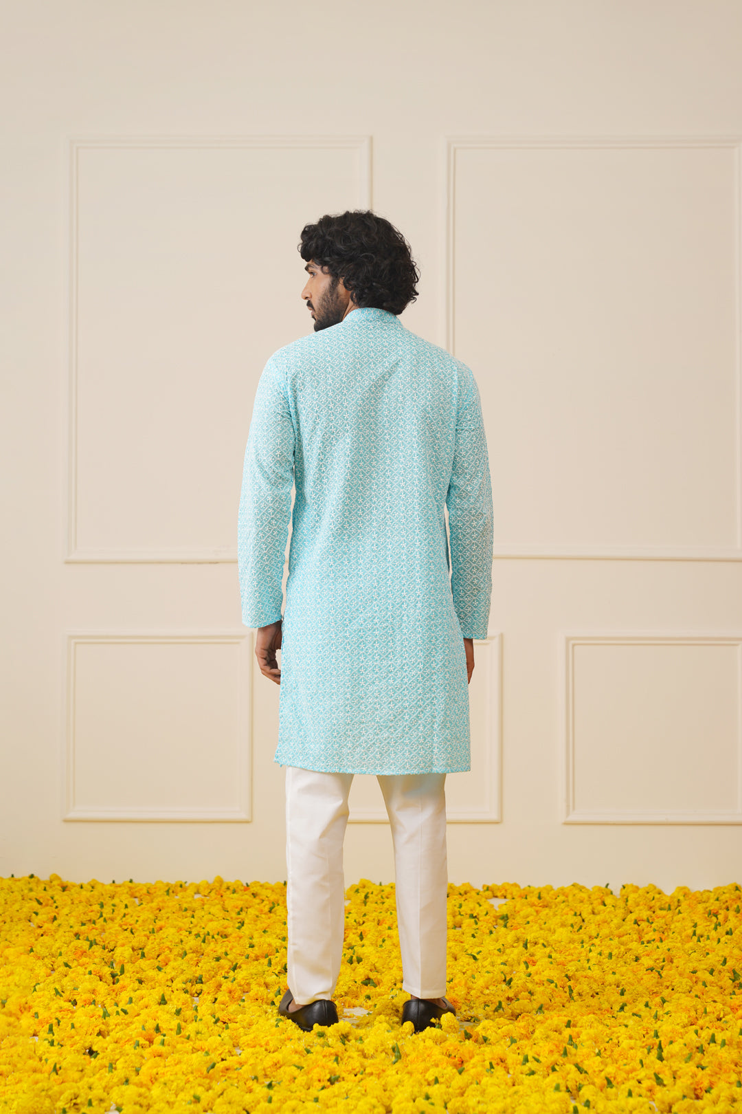 Jompers Men's Sky Embroidered Kurta Only | Grocsy