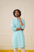 Jompers Men's Sky Embroidered Kurta Only | Grocsy