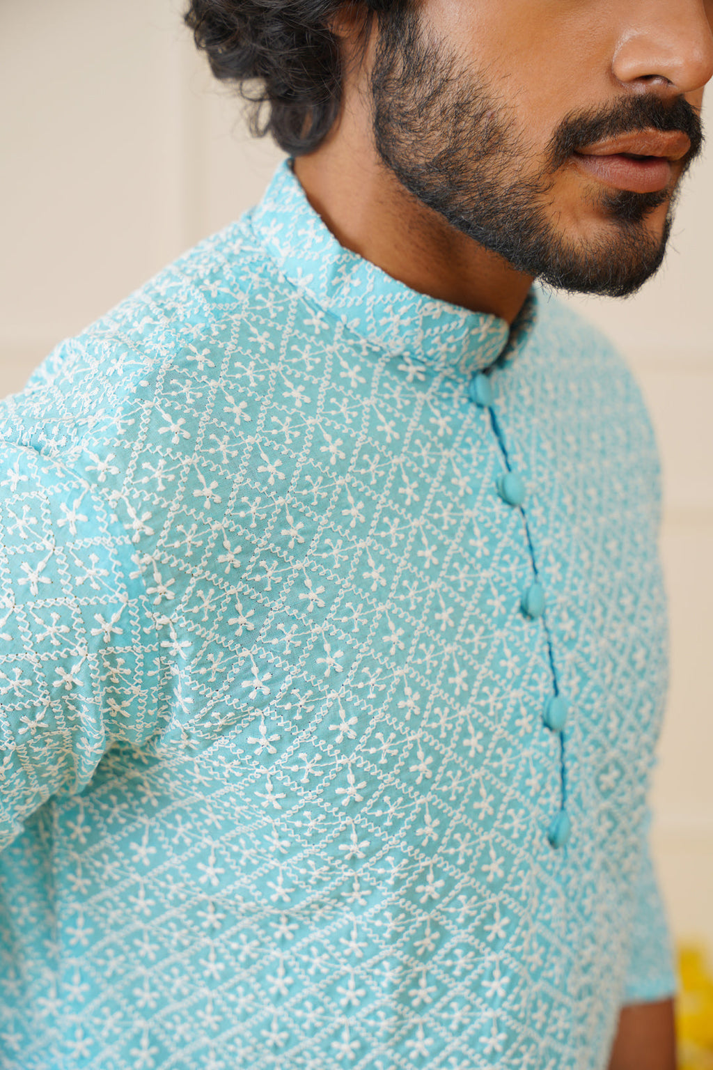 Jompers Men's Sky Embroidered Kurta Only | Grocsy