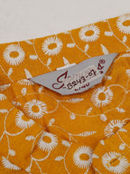 Jompers Men's Mustard Embroidered Kurta with Pyjamas | Grocsy