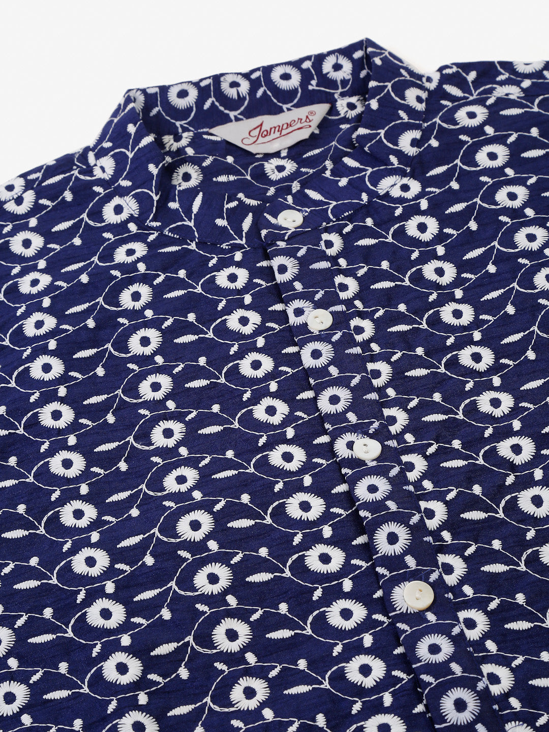 Jompers Men's Emroidered Kurta Payjama Sets - Navy Blue | Grocsy