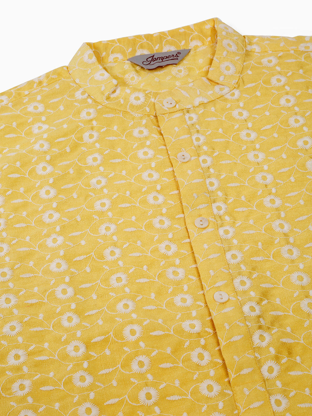 Jompers Men's Emroidered Kurta Payjama Sets - Yellow | Grocsy