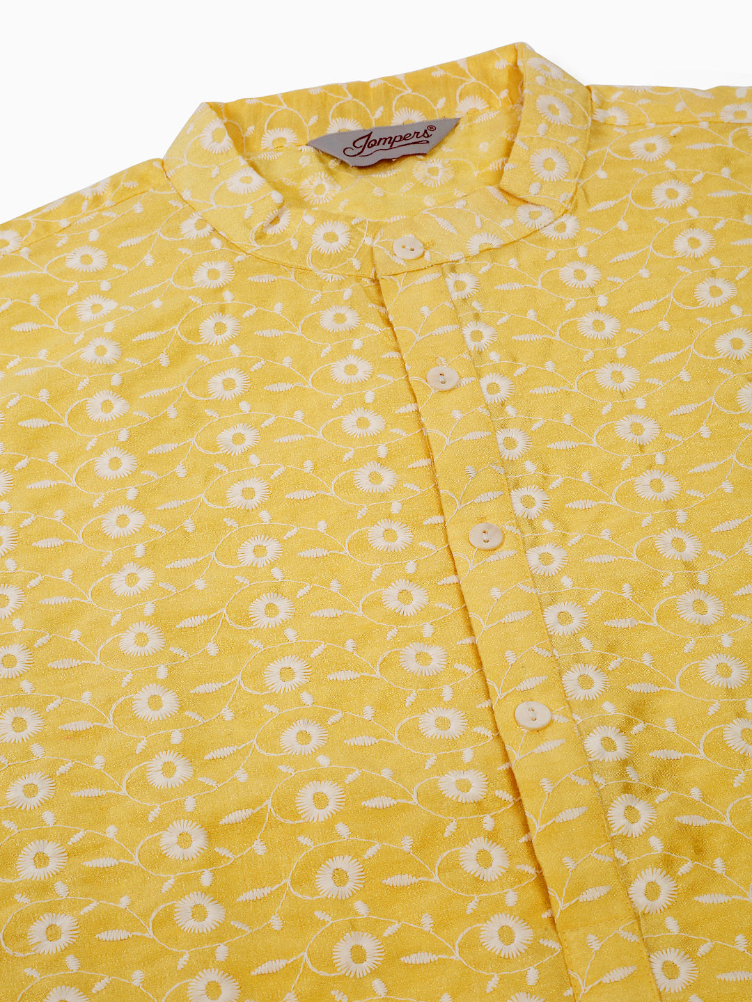 Jompers Men's Emroidered Kurta Payjama Sets - Yellow | Grocsy