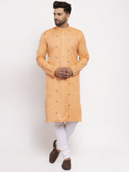 Jompers Men's Orange Printed Cotton Kurta Payjama Sets | Grocsy