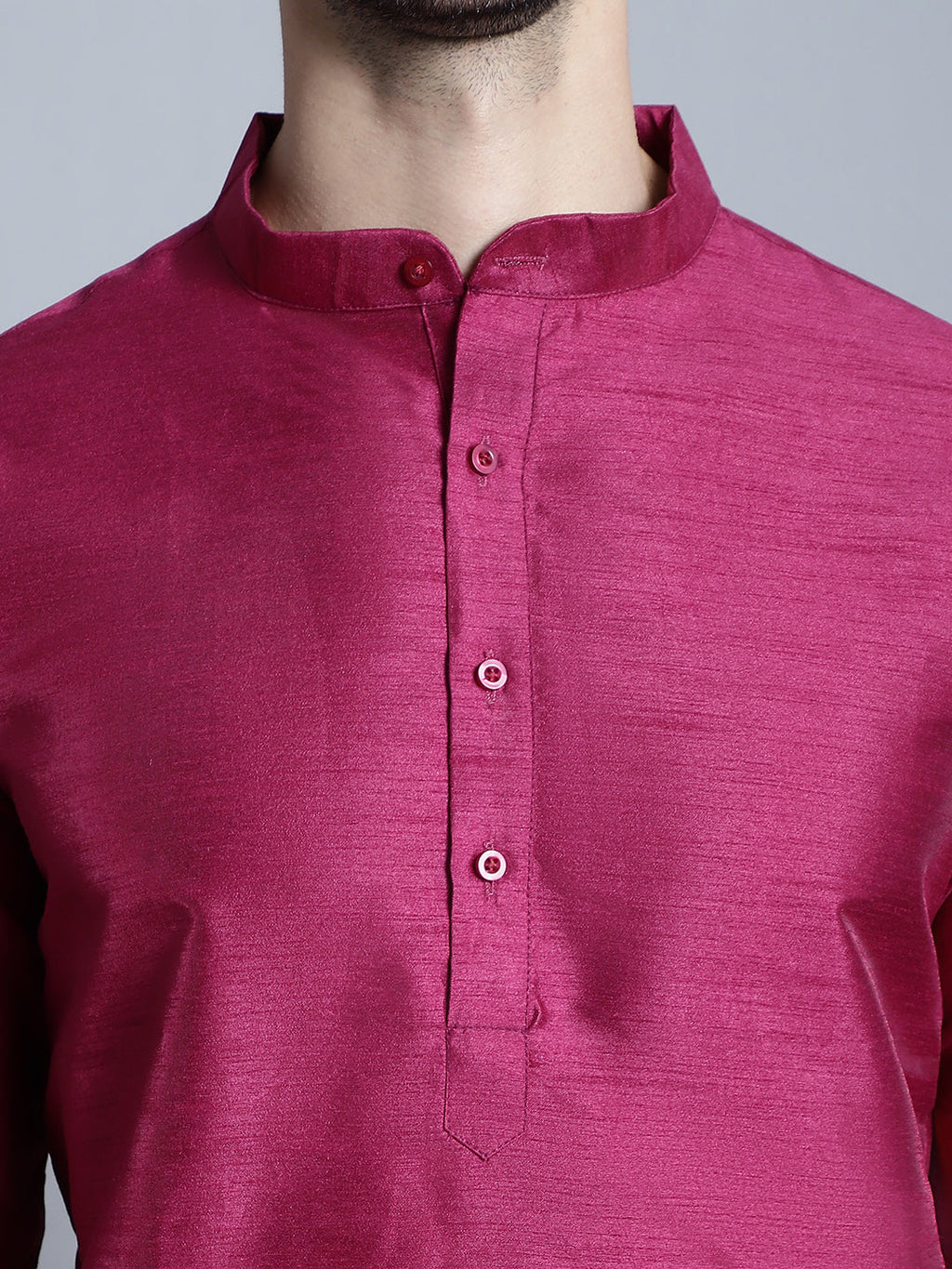 Jompers Men's Purple Dupion Silk Kurta with Churidar - Purple | Grocsy