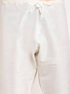 Jompers Men's White Solid Dupion Silk Kurta Payjama Set | Grocsy