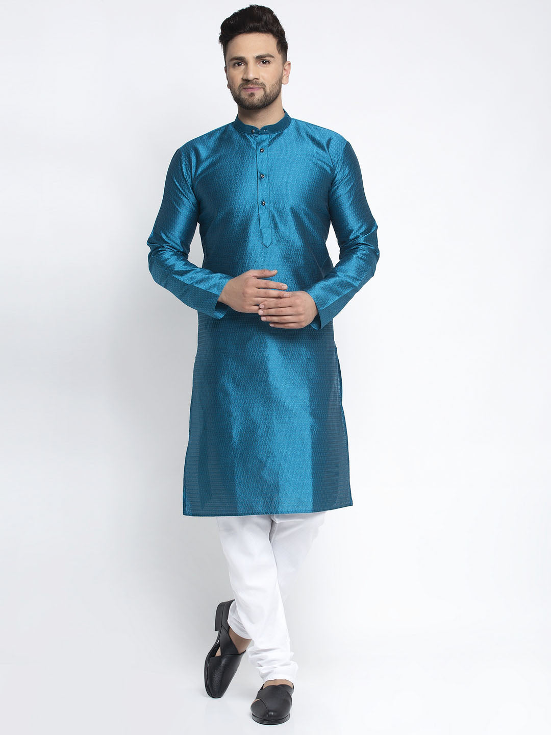 Jompers Men's Peacock Woven Kurta Payjama Set | Grocsy