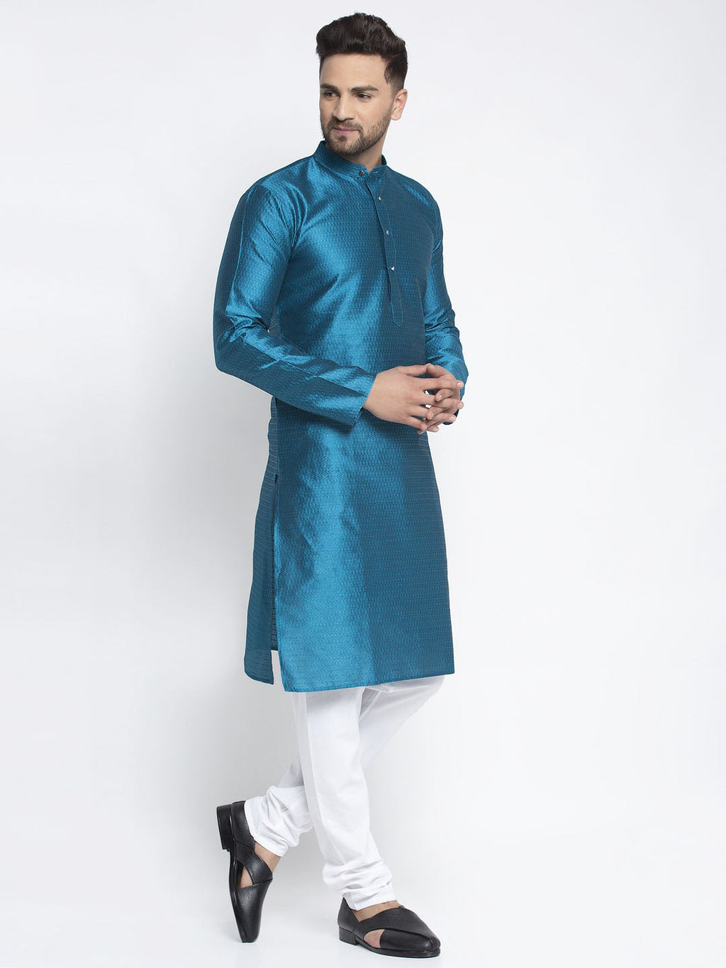 Jompers Men's Peacock Woven Kurta Payjama Set | Grocsy