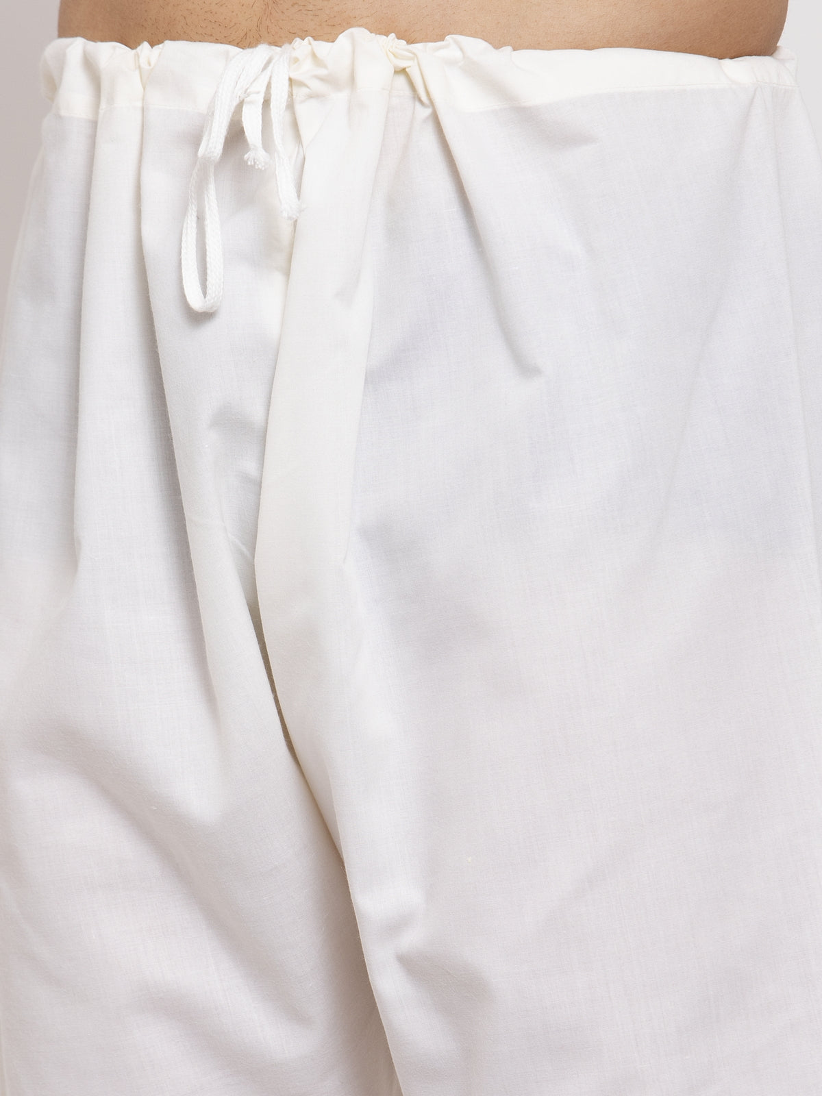 Jompers Men Cream Embroidered Kurta with Pyjamas | Grocsy
