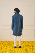 Jompers Men's Embroiderd Kurta Pajama - Teal | Grocsy
