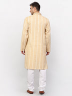 Jompers Men's Beige Woven Kurta Pajama | Grocsy