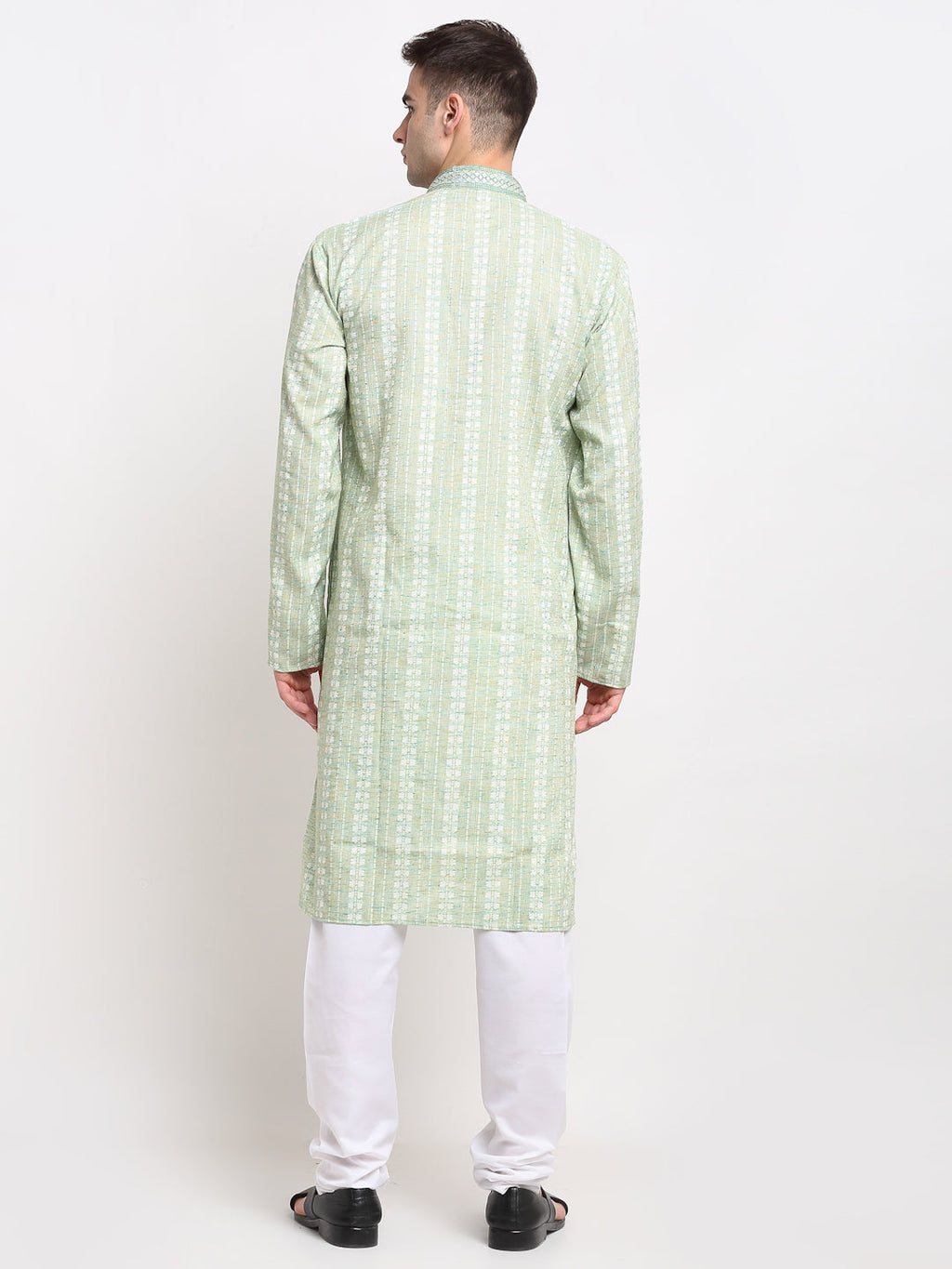 Jompers Men's Woven Kurta Pajama - Green | Grocsy