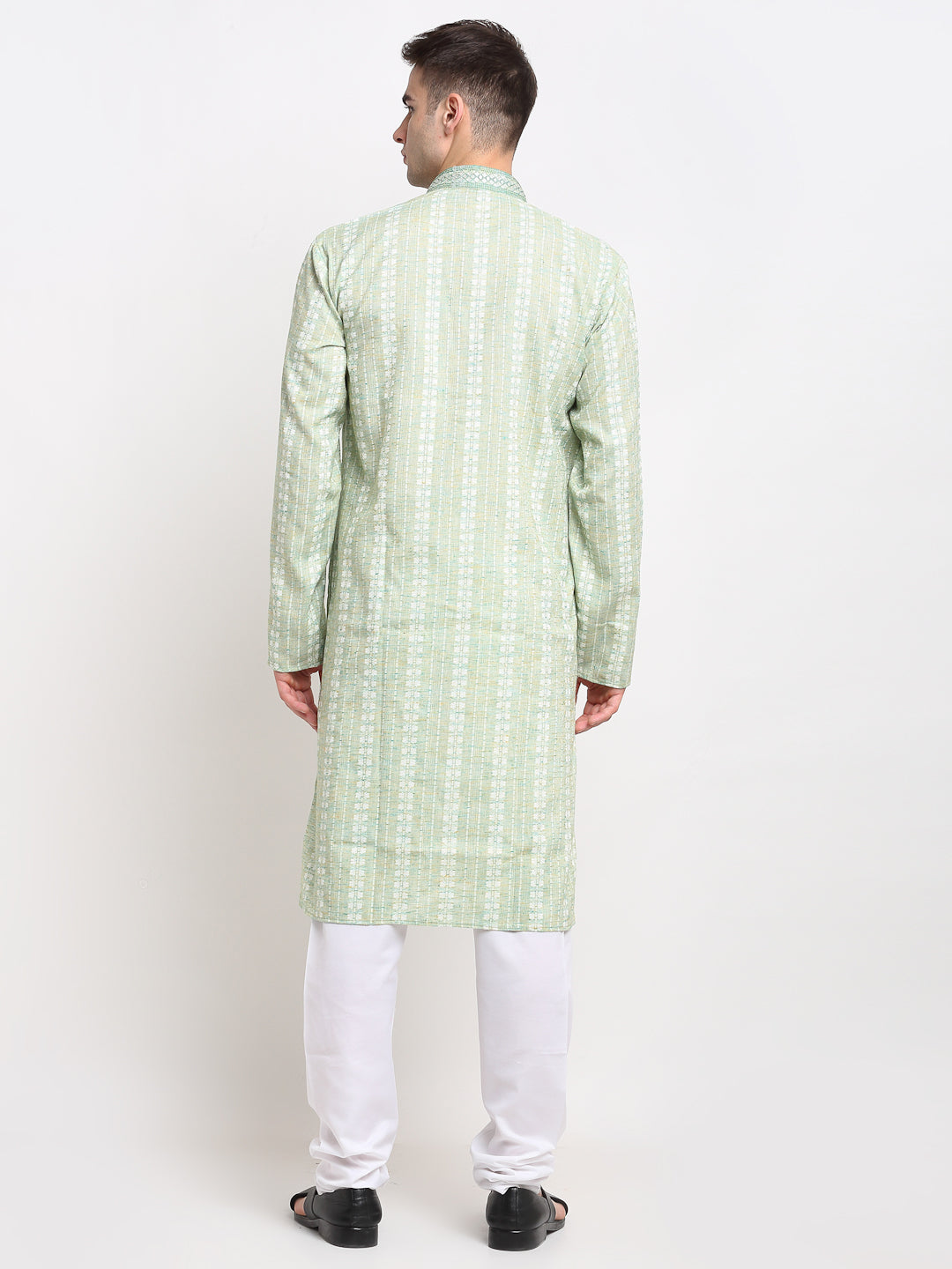 Jompers Men's Woven Kurta Pajama - Green | Grocsy