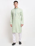 Jompers Men's Woven Kurta Pajama - Green | Grocsy