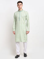 Jompers Men's Woven Kurta Pajama - Green | Grocsy