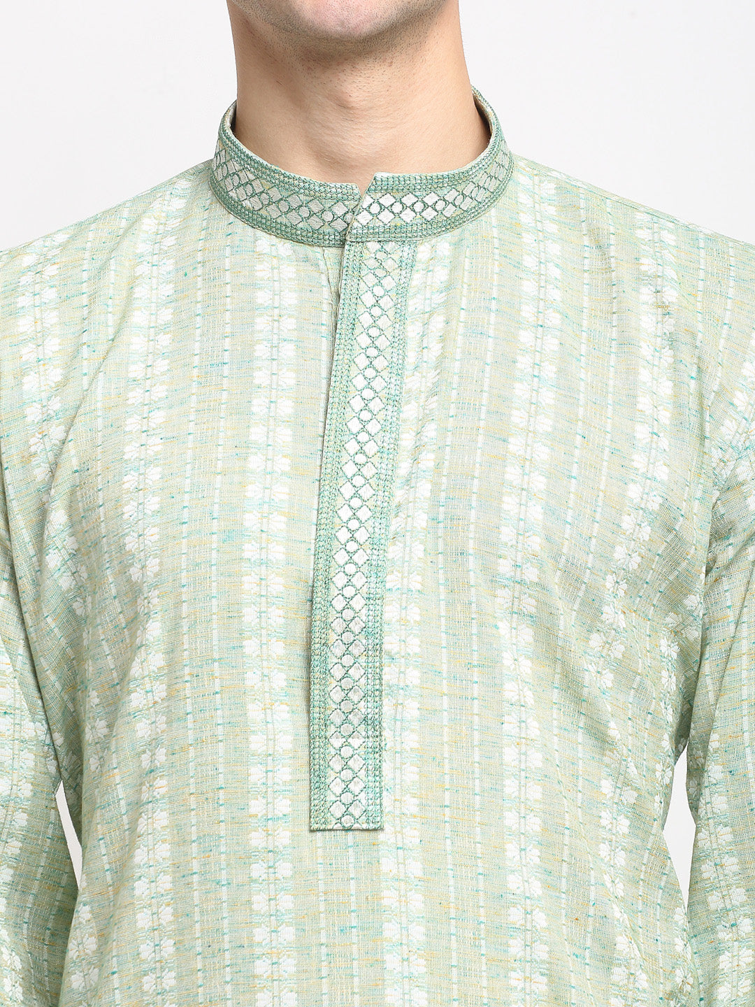 Jompers Men's Woven Kurta Pajama - Green | Grocsy