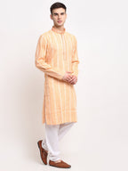 Jompers Men's Woven Kurta Pajama - Orange | Grocsy