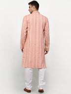 Jompers Men's Pink Woven Kurta Pajama | Grocsy