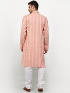Jompers Men's Pink Woven Kurta Only | Grocsy