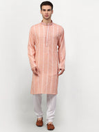 Jompers Men's Pink Woven Kurta Pajama | Grocsy
