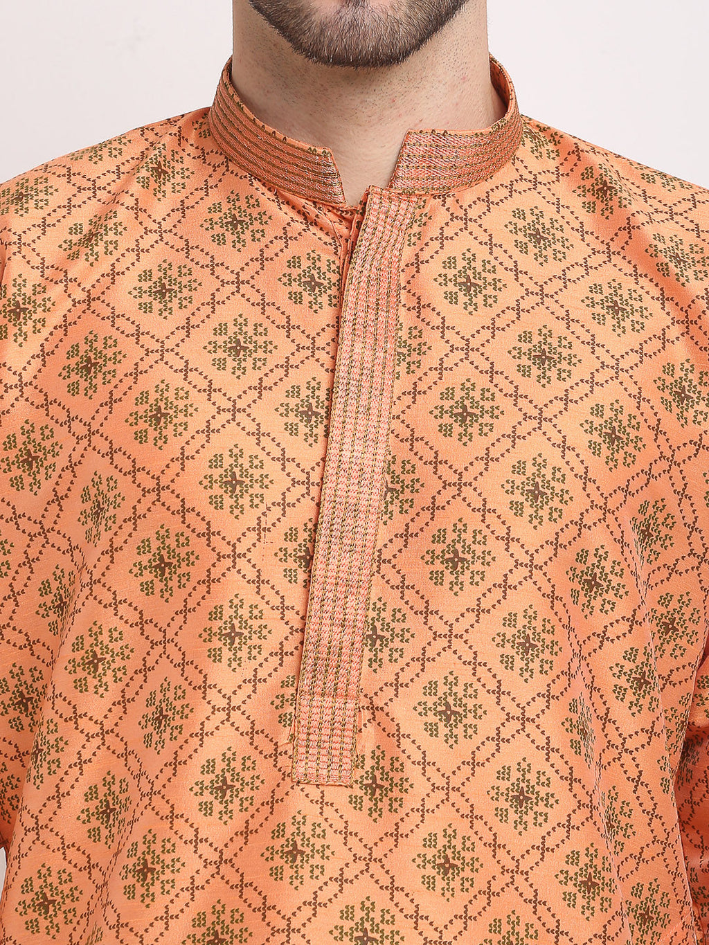 Jompers Men's Orange Woven Kurta Payjama Sets | Grocsy