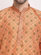Jompers Men's Orange Woven Kurta Payjama Sets | Grocsy