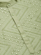 Jompers Men's Pista Embroidered Mirror Work Kurta Only | Grocsy