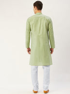 Jompers Men's Pista Embroidered Mirror Work Kurta Only | Grocsy