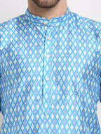 Jompers Men's Sky Dupion Ikkat Kurta Payjama Sets | Grocsy