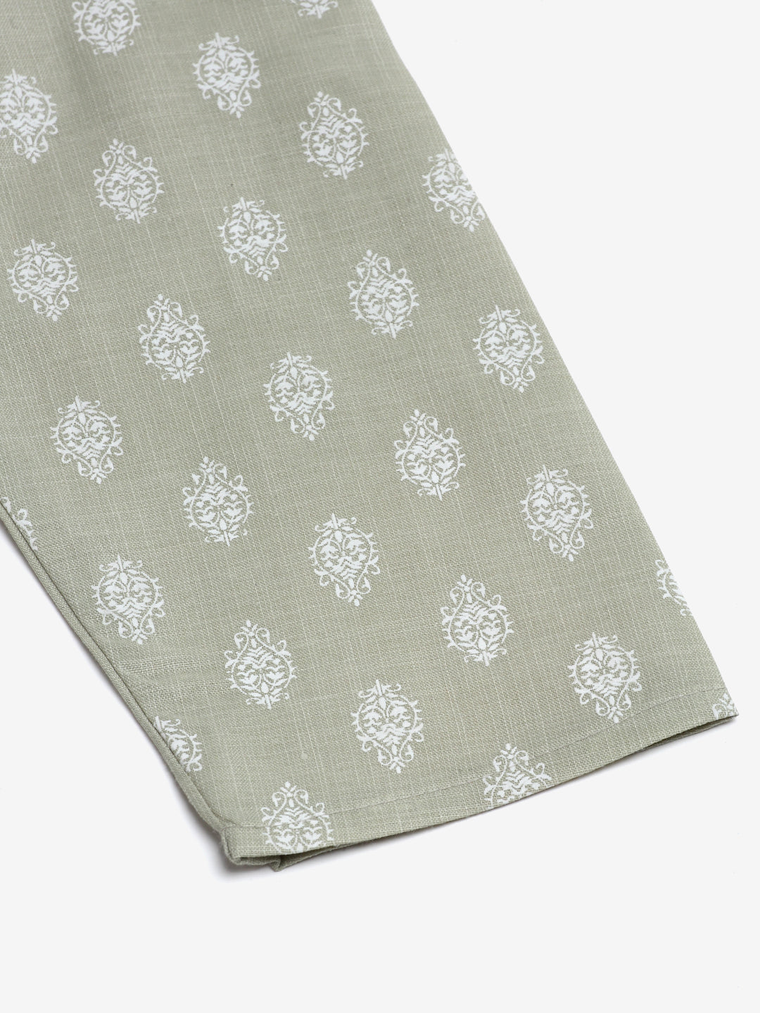 Jompers Men's Cotton Floral printed kurta Pyjama Set - Grey | Grocsy