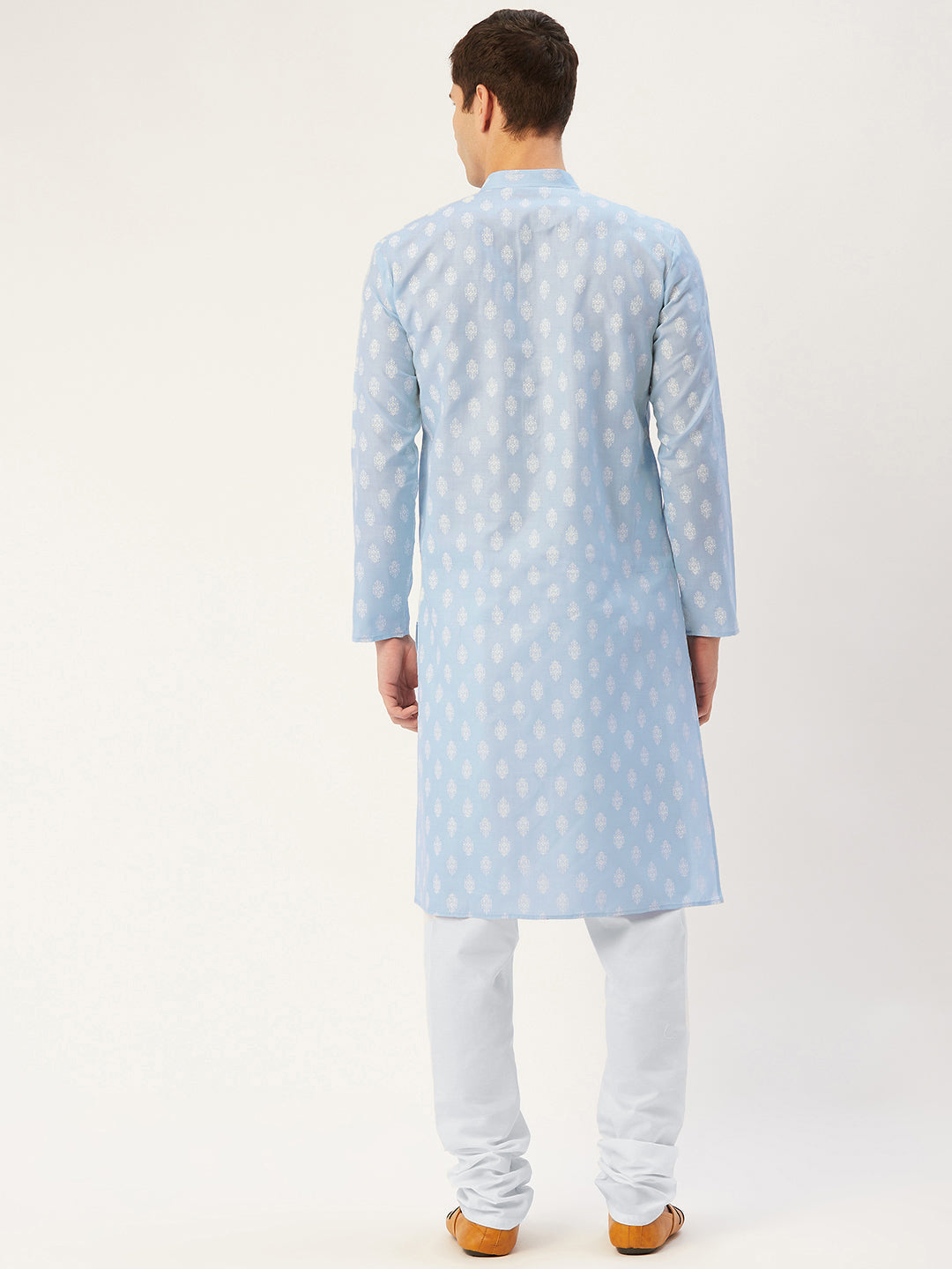 Jompers Men's Sky Cotton Floral printed kurta Only | Grocsy