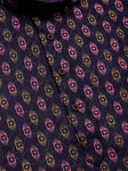 Jompers Men's Navy Cotton Ikat printed kurta Pyjama Set | Grocsy