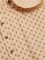 Jompers Men's Beige Cotton printed kurta Pyjama Set | Grocsy