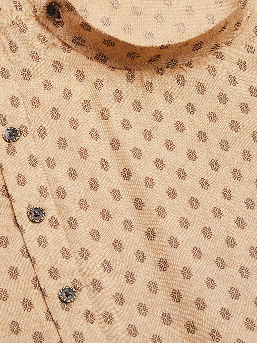Jompers Men's Beautiful Beige Cotton printed kurta Only | Grocsy