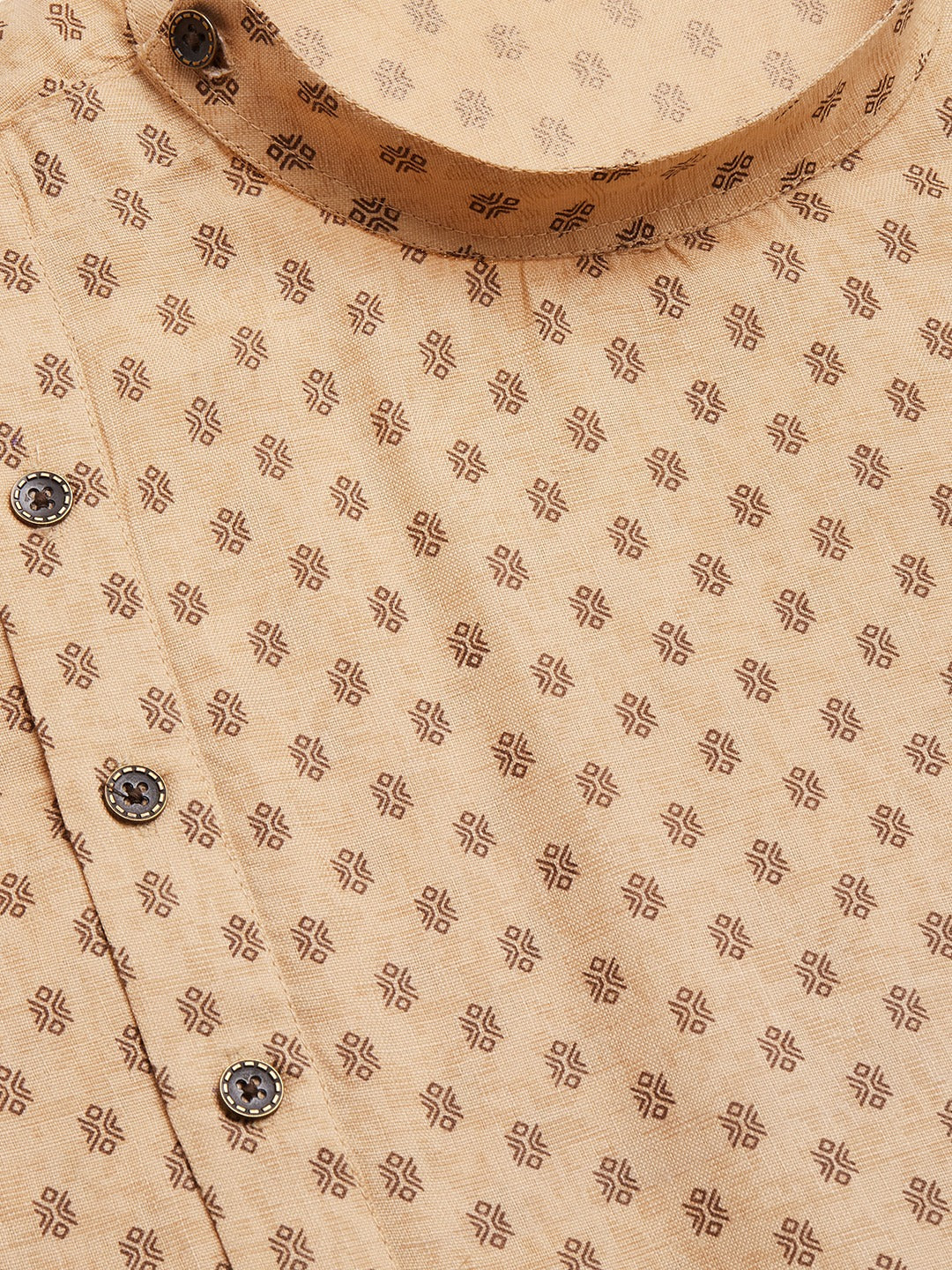 Jompers Men's Beautiful Beige Cotton printed kurta Only | Grocsy